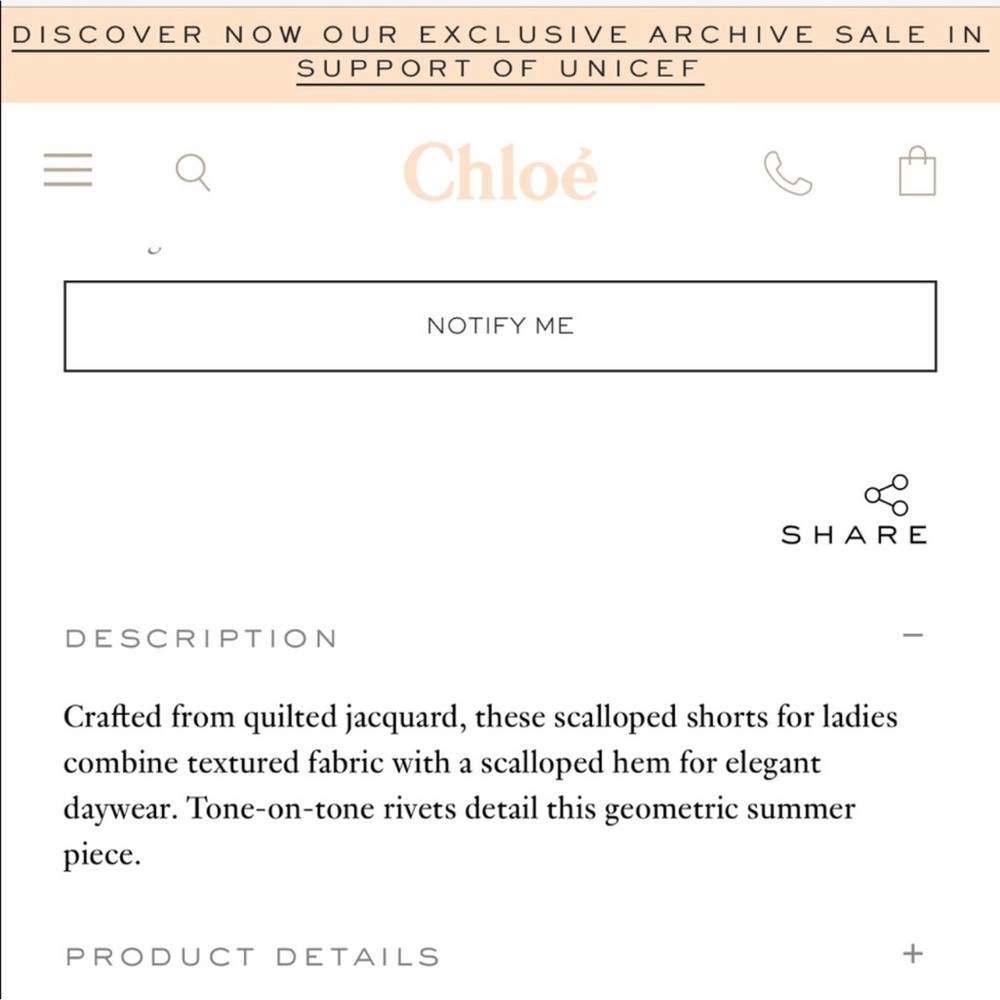 COPY - CHLOÉ - Quilted cotton jacquard shorts in beige - Picture 5 of 13